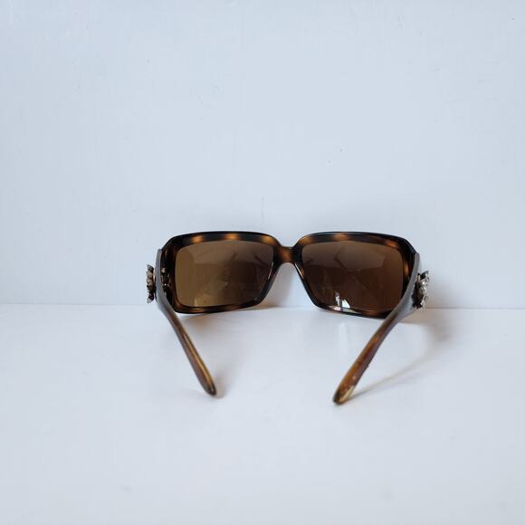 Vintage Bvlgari Womens Sunglasses Brown Frame Blingy Rhinestone Designer READ - Picture 4 of 7